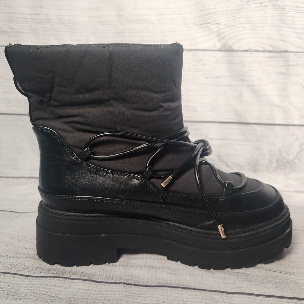 ASOS DESIGN Albie Women's Size 8 US Black Cold-Weather Boots with Chunky Sole - Picture 5 of 9